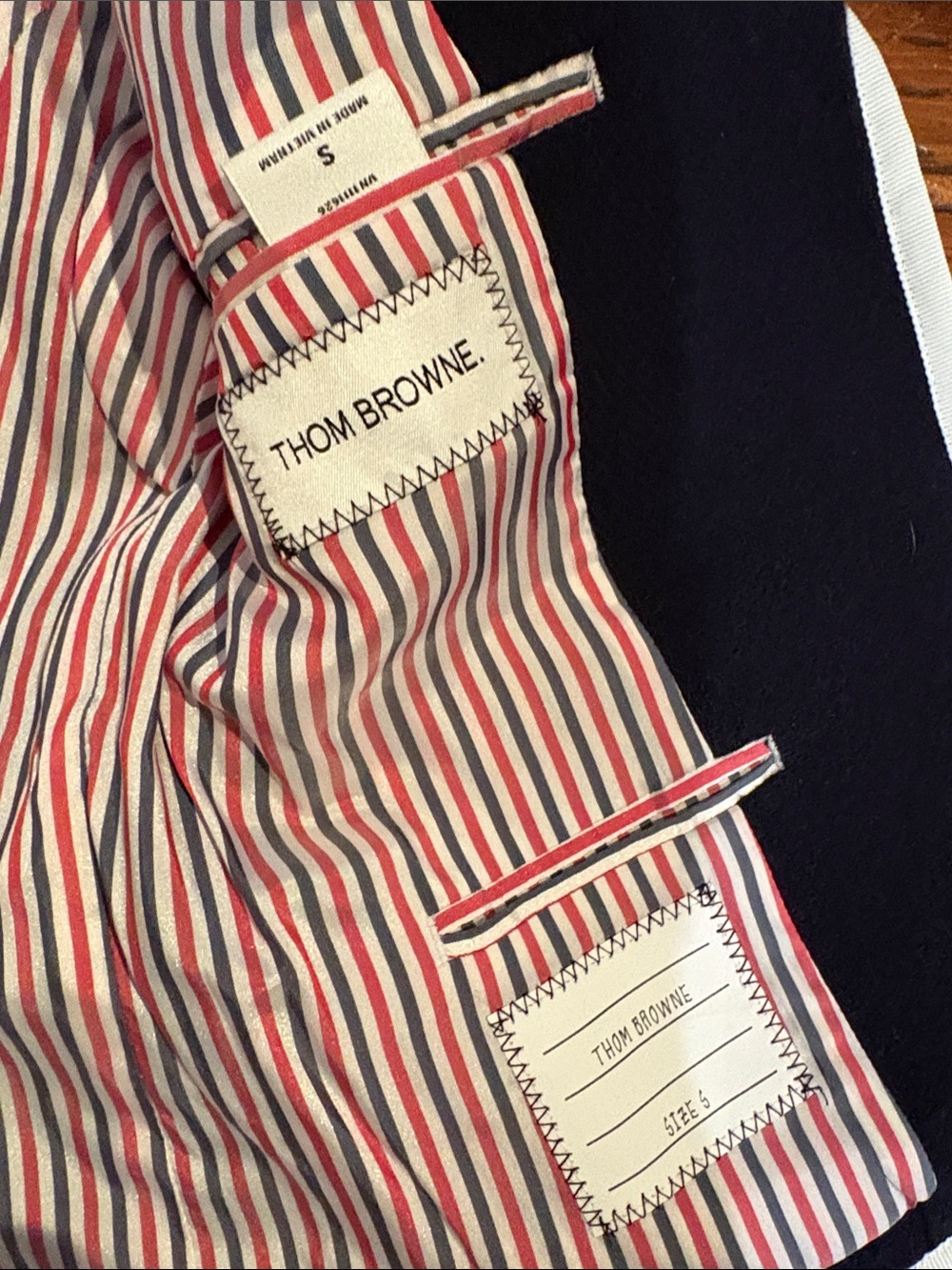 NWT Thom Browne For Neiman Marcus & Target Navy Blazer with White Trim - Picture 3 of 7